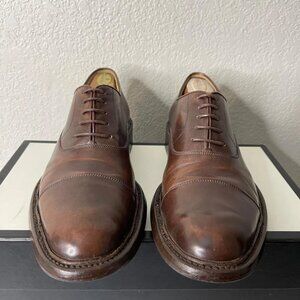 Bruno Magli 2306 Brown Leather Cap Toe Oxford Dress Shoes Lace up Men's 9.5 US